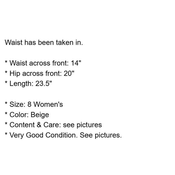 Louis Feraud Skirt Womens 8 Beige Gold Wool Blend Lined Pencil Back Zip Vintage - Picture 5 of 12